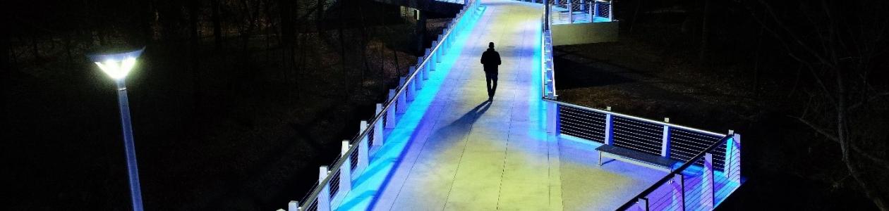 Greenway Bridge at night
