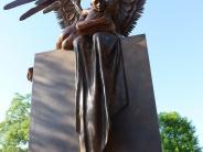 “Abrazo Monumental”, located at Blackburn Park, is part of Wings of the City exhibit by renowned sculptor Jorge Marín.