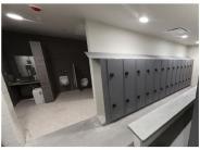Lockers installed in men's and women's restrooms