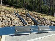 Rock slides and park benches