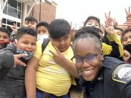 Officer Moore and John Lewis students