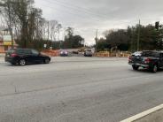 Intersection open to traffic (looking at ADR from Peachtree Rd)