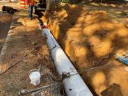 new A-2000 storm pipe installation and utility lines