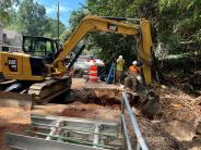 Storm pipe replacement across roadway