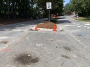 Executive Park Drive completed repair-looking at intersection (north)