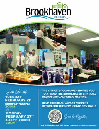 Brookhaven City Hall design virtual input meetings