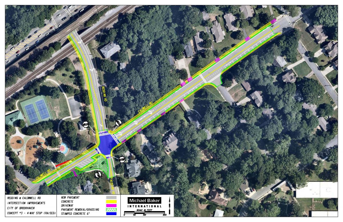 PROPOSED CONCEPT SITE PLAN FOR REDDING CALDWELL INTERSECTION IMPROVEMENTS